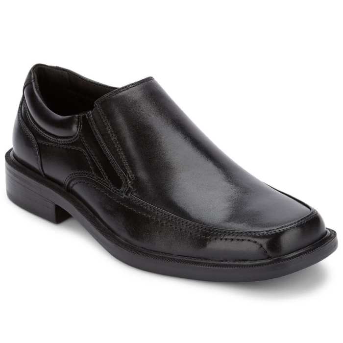 Slip-on mens black dress shoes