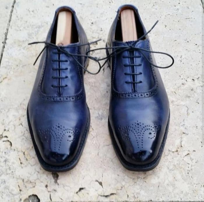 Mens navy blue dress shoes