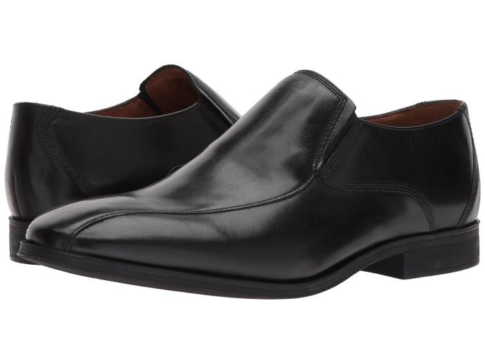 Slip-on mens black dress shoes