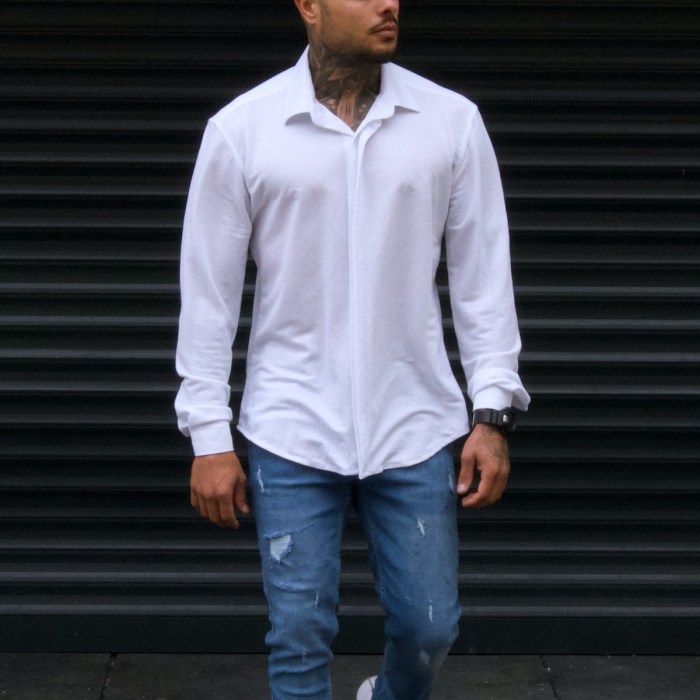 Mens hidden button down dress shirts