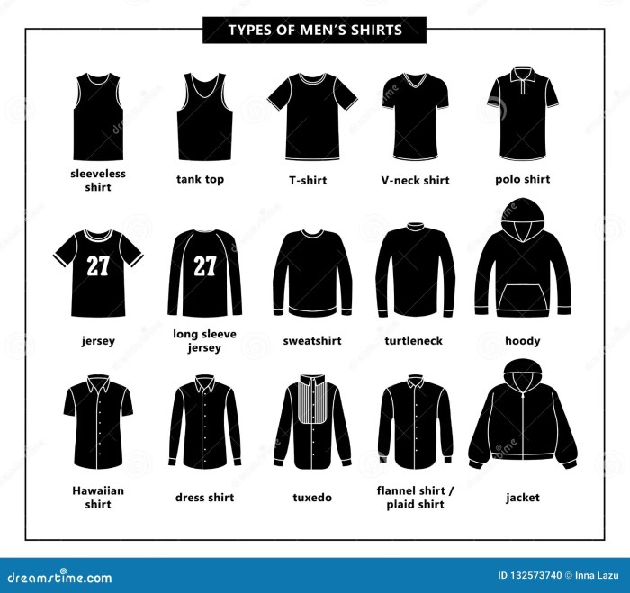 Types of mens dress shirts