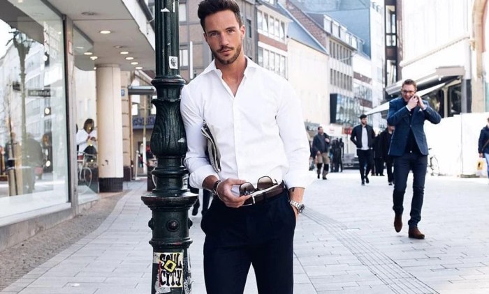 White dress shirt outfit men